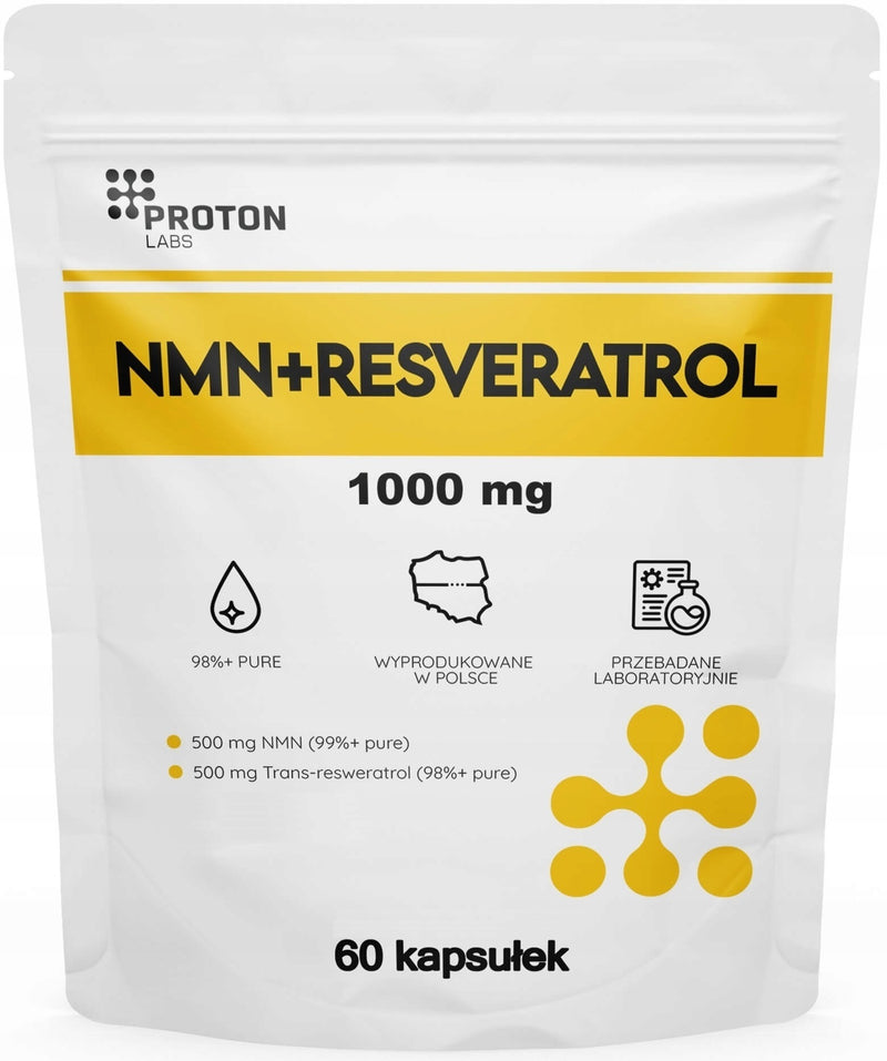 NMN 100% + Resveratrol 99% w kapsułkach 500+500 mg