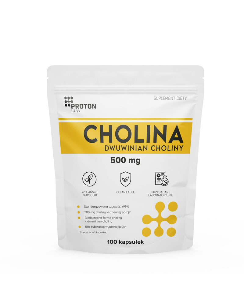 Cholina 500 mg (dwuwinian choliny) - 100 kapsułek