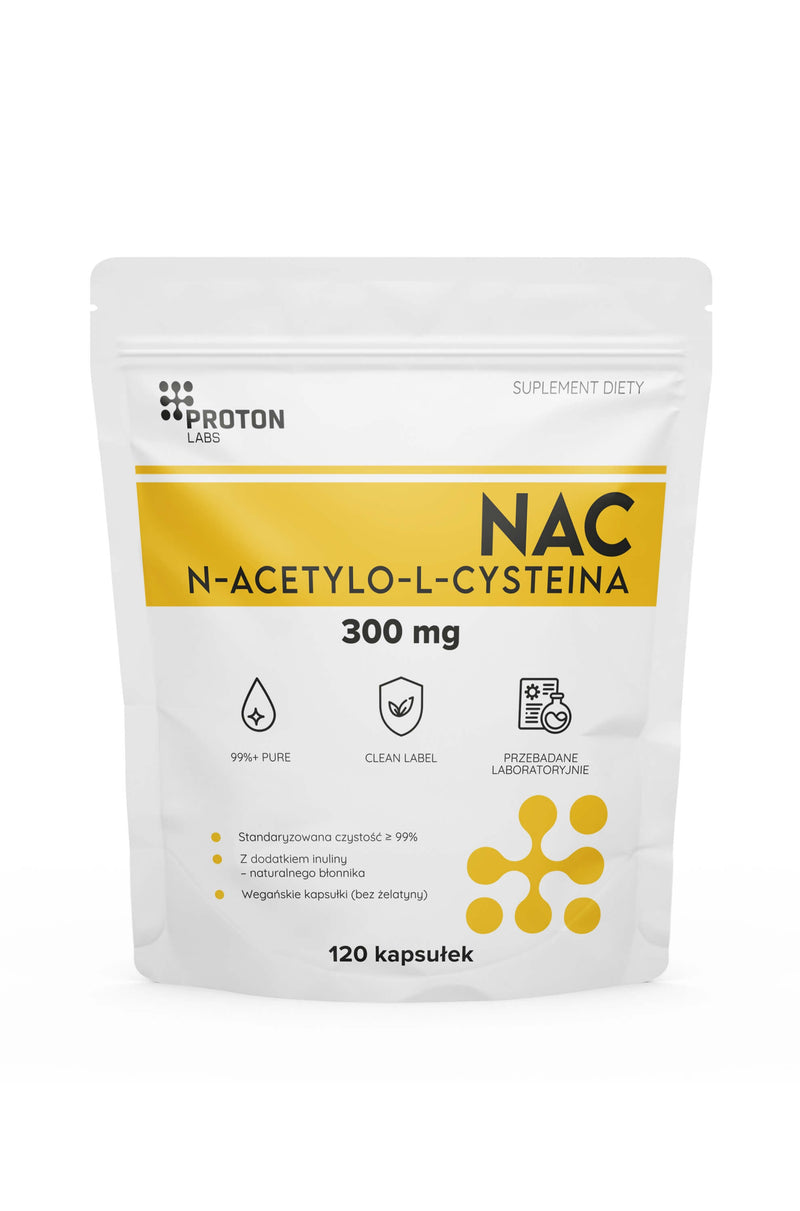NAC 99,52% czysta N-ACETYLO L-CYSTEINA 300 mg 120 kapsułek