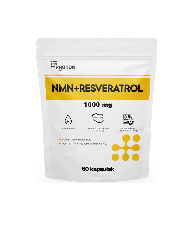 NMN 99% + Resveratrol 98,9% w kapsułkach 500+500 mg