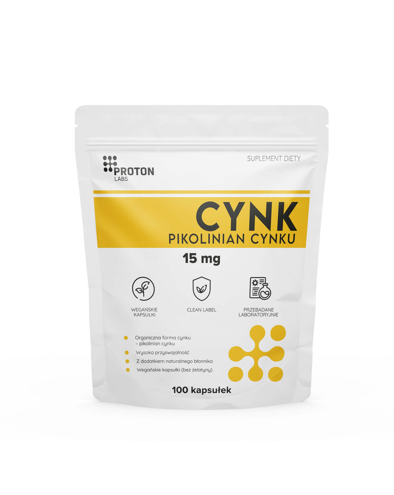 Cynk organiczny (pikolinian cynku) 15 mg - 100 kapsułek