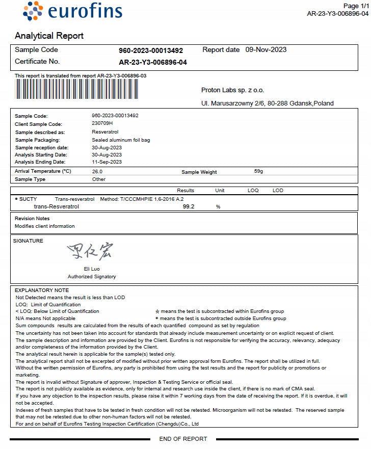 Resveratrol + NAD⁺ 500 mg - 60 kapsułek